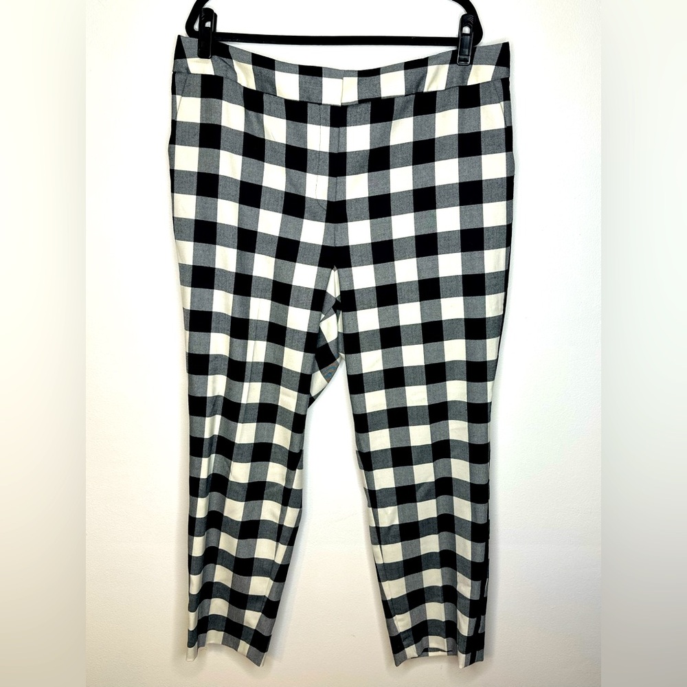 Talbots 20W high waisted Hampshire ankle pants straight leg NWT black & white